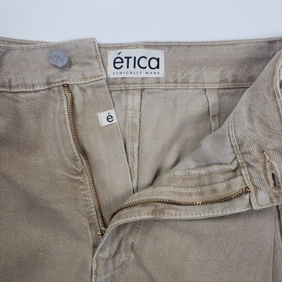 Etica Maxine Pleated Mini Skirt Women's Size 24 Beige Sweet Coconut Wardrobe MVP - Picture 14 of 16